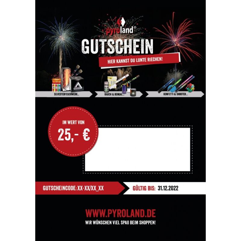 Silvesterfeuerwerk|Gutscheine ~  für 25 EUR bestellen