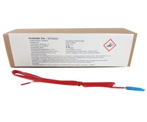 Anzünder (elektrisch) 2m rot – 50 Stück online bestellen