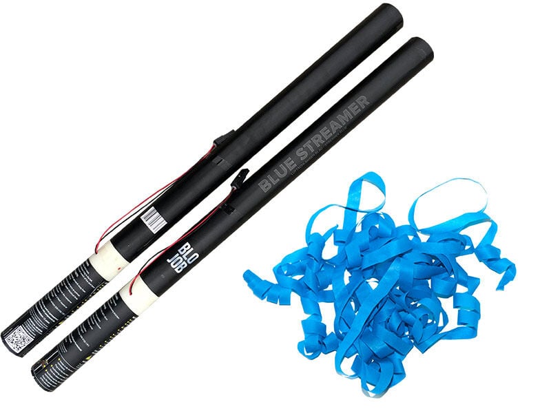 Blue Streamer 80cm elektrisch (Black Label) Papierstreamer blau online bestellen