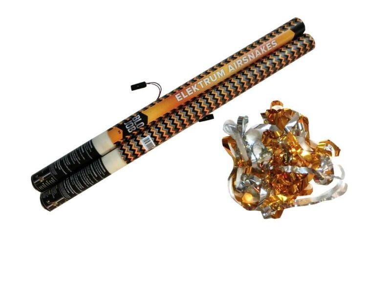 Elektrum Airsnakes 80cm elektrisch (Black Label) Metallicstreamer gold-silber online bestellen