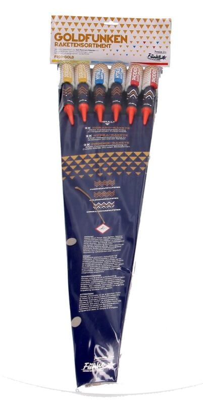 Goldfunken 6-teiliges-Feuerwerk-Raketensortiment online bestellen
