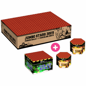 Jumbo Stars Display Box 300-Schuss-Feuerwerkverbund + 3 Batterien Extra online bestellen