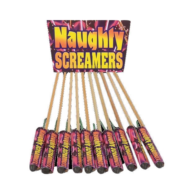 Naughty Screamers 10 Crackling-Pfeif-Raketen online bestellen