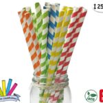 Papier-Trinkhalme, gestreift 25er Pack online bestellen
