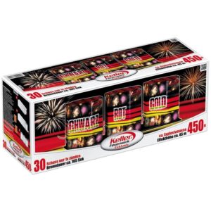 Schwarz Rot Gold 30-Schuss-Feuerwerk-Batterie online bestellen