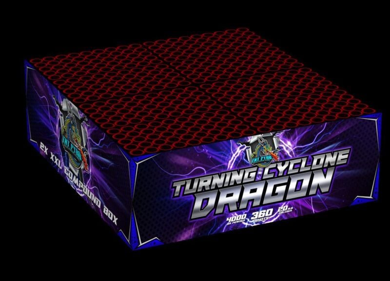 Turning Cyclone Dragon 360-Schuss-Feuerwerkverbund (Double Compound) online bestellen